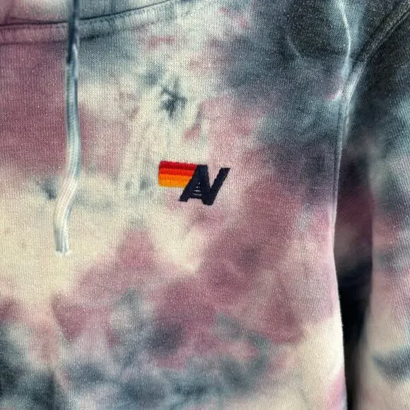 Aviator Nation Women's Small Ninja Pullover Hoodie Tie Dye Kangaroo Pocket - Picture 3 of 9